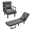 Folding Sofa Bed 3in1 Convertible Recliner Chair Linen Upholstered Seat w/Pillow