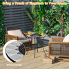 Outdoor Fire Pit Dining Table Round Wood Burning Fire Bowl with Mesh Screen Lid