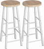 2XBreakfast Kitchen Bar Stools MDF Seat BarChairs Metal Legs Barstools HighStool