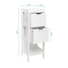 White 2 Drawers Cabinet Bedside Table Bathroom Shelf Nursery Storage Cupboard