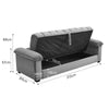 Smooth Velvet Sofa Bed 3 Seater Click Clack Couch Recliner Chair Bed with Pillow