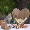 3D Wood Retro Wedding Guest Book Heart Shape Frame DIY Box W/88 Signature Heart