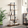 Industrial Display Shelf Storage Unit Staggered layering Metal Frame Bookcase