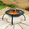 Fire Pit BBQ Grill Firepit Brazier Bowl Garden Round Log Burner Heater Camping