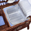 Rustic Wicker Woven Food Hamper 2/4 Person Cutlery Picnic Basket Set with Handle