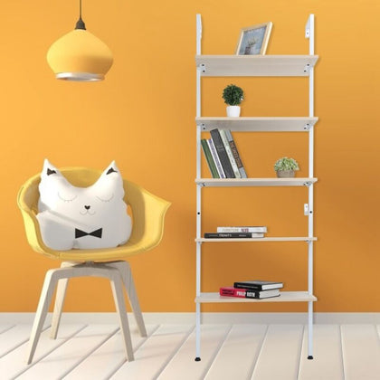 5‑Layer White Office Bookshelf Open Office Kitchen Corridor Lobby Shelves Home