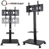 Adjustable Mobile Tall TV Stand Rolling Cart Trolley for 32-70 inch with Bracket