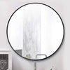50cm Industrial Black Round Wall Mirror Home Bathroom Wall Mounted Vanity Decor