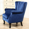 Ribbed Cocktail Wing Back Chesterfield Queen Anne Armchair Accent Tub Chair Sofa