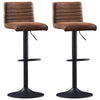 2x Bar Stools Gas Lift Swivel Stools Cafe Breakfast Chairs Faux Matte Leather