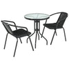 Three-Piece Rattan Garden Furniture 2 Seat Bistro Table Chair Outdoor Patio Set
