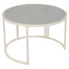 Modern Round Nesting Coffee Tables Set of 2 Glass Top Side End Tables NS