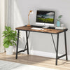 Space-saving Computer PC Desk Black+ Vintage Writing Study Desk for Home Office