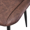 2pcs Home Office Faux Leather Brown Dining Chair Kitchen Chairs Upholstered Seat