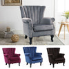 Upholstered Wingback Linen Velvet Armchair Chair Occasional Tub Lounge Sofa Seat