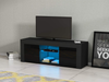 Panana TV Unit Cabinet Sideboard Glass Shelf Storage Modern Stand Matt Black