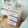 White Modern Dressing Table Mirror Vanity Makeup Desk Stool Set with LED Lights