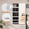 Wall-mounted Jewelry Storage Cabinet Sliding Door Jewelry Armoire W/ Mirror