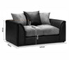 2 Seater Jumbo Cord Sofa Suite Armchair Couch Grey & Black With Cushions