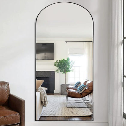 Window Shape Wall Mounted Mirror Bathroom Bedroom Makeup Dressing Mirror Black