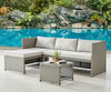 Garden Outdoor Corner Sofa Set Grey Rattan L Shape Patio Lounge Chaise 3 Piece