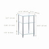 Pair of 3 Tiers Square Clear Tempered Glass Sofa Side End Table Bedside Table