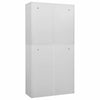 Office Cabinet Light Grey 90x40x180 Steel and Tempered Glass Y7X4