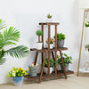3 Tier Wood Plant Stand Tapered Design Pot Holder Shelf Exhibiting Ladder Rack