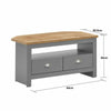 Lisbon Grey Oak Modern Corner TV Unit Stand Cabinet Media 2 Drawer