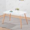 White Dining Table and 2 4 6 Chairs Set Wood Legs Kitchen Home Retro Room Chair