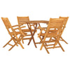 5 Piece Garden Dining Set Solid Wood Teak N5D5