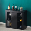 Modern Sideboard LED Cabinet Cupboard High Gloss wtih Doors Storage White Black