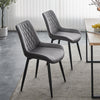 Set of 2 Dining Chairs Velvet Padded Seat Metal Leg Kitchen Chairs Multicolor