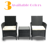Outdoor Rattan Garden Furniture 3PCS Bistro Set Patio Wicker Table & Chair Set.