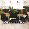 5 Pieces Patio Furniture Set Outdoor Rattan Conversation Sofa Set w/ Cushions