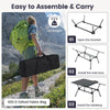 Aluminum Camping Table Outdoor Folding Picnic Table W/ 4-Level Adjustable Height