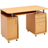 COMPUTER DESK WITH STORAGE & A4 FILING DRAWER HOME OFFICE BLACK PC2b
