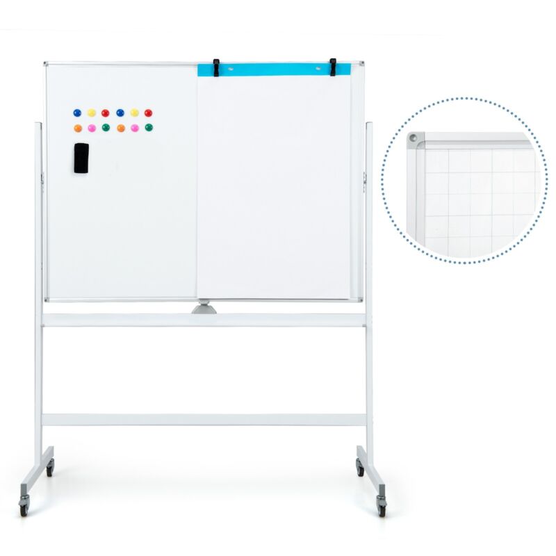 Retractable Board Rolling White Board Reversible Dry Erase Board Adjustable Magnetic Whi ...