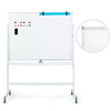 Rolling White Board Reversible Dry Erase Board Adjustable Magnetic Whiteboard