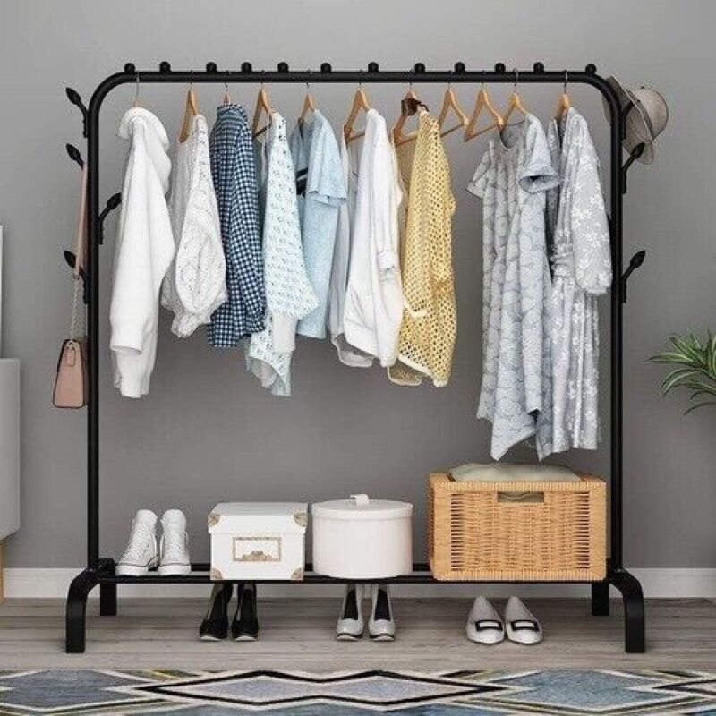 Heavy Duty Clothes Rail Rack Garment Hanging Display Stand Shoes Storage Shelves