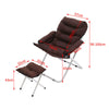 Folding Leisure Lazy Lounger with Footstool Set Outdoor Garden Padded Seat Chair