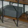 Industrial Coat Rack Stand Hall Tree with 2-Tier Shoe Rack 5-Tier Side Shelves