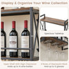 Wall Mounted Wine Rack 2-Tier Wine Storage Shelf Industrial Wine Bottle Holder