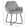 Modern Accent Chair Velvet-Feel Upholstered Lounge Armchair Grey