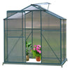 4x6/6x6/8x6/10x6FT Greenhouse Polycarb Panel Aluminium Frame Slid Door + Base