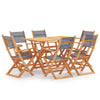7 Piece Outdoor Dining Set Grey Solid Eucalyptus Wood G0V0