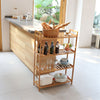 4 TIER Shelf Rack Bamboo Bookshelf Stand Storage Shoe Organizer Free Standing