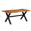 Dining Table Solid Acacia and Wood 180x90x76 G7V9