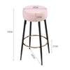 Round Velvet Breakfast Bar Stools 2pcs Pink Padded Counter High Dining Chairs UK