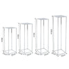 Metal Flower Rack Wedding Party Art Geometric Column Vases Stand Top Props Decor